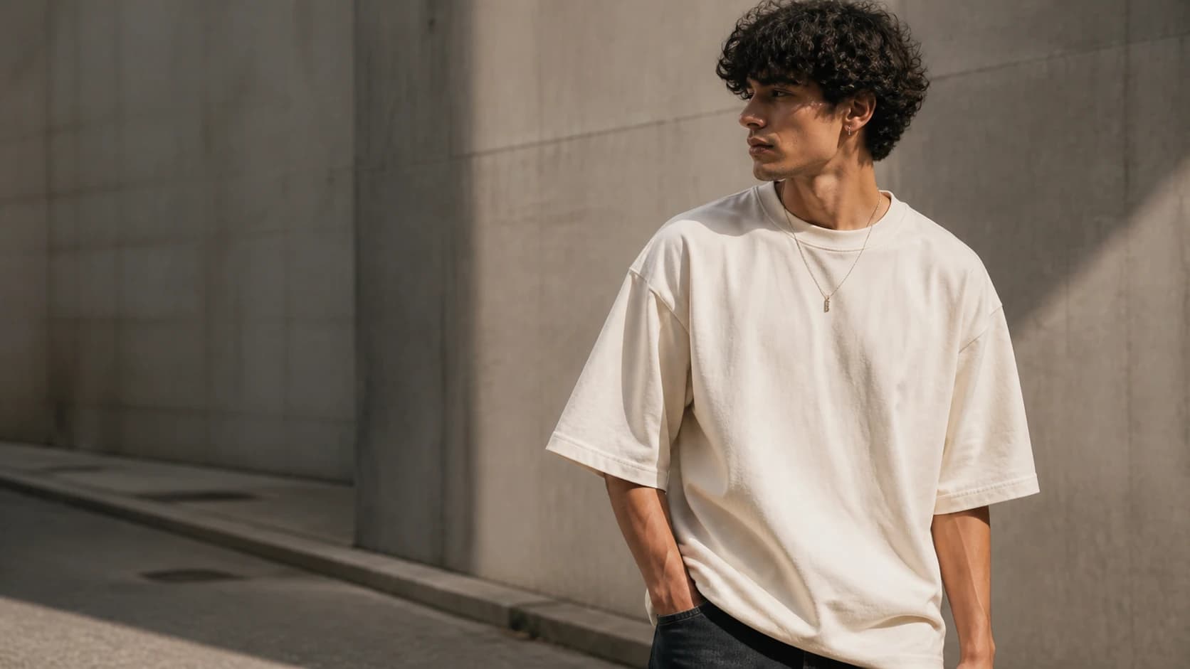 Model wearing a relaxed SLAYFITS tee for everyday wear